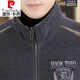 皮尔卡丹（pierre cardin）男士外套秋冬季新款立领加绒夹克潮流休闲加厚冬装毛呢子大衣短款 JR983加绒/黑色 3XL 适合150-165斤