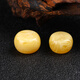 Fat Donglai's same style beeswax single bead oil yellow drum bead button large size diamond accessories top beads white flower honey 27x17mm one piece