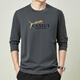 
Yangjue men's pure cotton long-sleeved T-shirt round neck top spring and autumn new casual men's loose fashion base shirt T-shirt 6630 black L /170 (recommended 115-130Jin [Jin equals 0.5 kg])