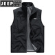 JEEP SPIRIT vest men's 2025 new spring and autumn workwear stand-up collar sleeveless middle-aged vest jacket off-white spring and autumn M