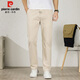 Pierre cardin casual pants men's summer thin loose straight versatile pants men's breathable pure cotton men's clothing beige XL
