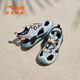 Anta children's sandals men's children's shoes 2025 summer new product Baotou breathable children's sports shoes tracing the stream beach shoes [men's style] gray/mud lime/purple 9906H-1 31