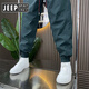 JEEP SPIRIT Jeep Meng Brother Pants Men's Casual Pants Spring and Autumn Trendy Fashion Versatile Loose Trousers Sports Pants Men Black 33 145-155Jin Jin is equal to 0.5 kg