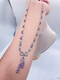 Fujiu Natural Crystal Colorful Tanzanite Necklace S925 Sterling Silver Inlaid Bow Women's Necklace Luxurious Inlay Party