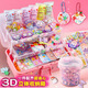 Angbroule Creme Kleber Gum Kit Geschenkbox Aufkleber für Jungen und Mädchen Spielzeug Heiße Farbe Voller Set Aufbewahrung handgefertigt DIY Ancient Teller [Cremekleber] -695-Stück-Set [Dreischichtbox]