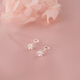 Qi Xiaomi Star Earrings Women's Sterling Silver 999 Ear Hole Niche Design Pure Silver Curved Hook Earrings for Sleeping No Picking for Ear Piercing Star Earrings-Straight Needle Pair Full Body Pure Silver