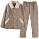 Pajamas modal à trois couches pour hommes épaissis en velours épaissisé coton coton amincissant automne et hiver chauds de vêtements d'hiver chauds ensemble 3886 3xl (185 tailles) recommandés pour porter du poids 180-20