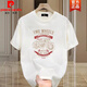 Pierre Cardin Trendy Marke Heavy Cotton Kurzärmelte T-Shirt für Männer im Sommer Retro-Motorraddrucker Schulter Rundem Hals halbärmelte T-Shirt für Männer 683 Black 5XL (Empfohlen 200-220 Jin [Jin gleich 0,5 kg]))