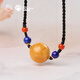 Potala Palace Orphan Beeswax Pendant Lapis Lazuli Transfer Bead Necklace Men's and Women's Colorful Treasure Ornament Birthday Gift for the Year of the Life