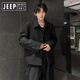 JEEP SPIRIT Jeep Boys Shoulder Pad Blazer Autumn and Winter Old Money Style Jacket Short Handsome Casual Suit Black XL