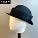 FEILUOMAN felt hat 2026 new style small fragrant hat top hat women's French curled fisherman's basin hat black Maoni hat black