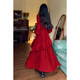 Zhiliguan 2025 spring and summer new style retro irregular waist-hugging slimming heavy industry dress travel photo dress burgundy L big