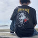 Fadenjue fo.g Brief Anime Duck Print lässig lockere Kurzärmer T-Shirt Männer und Frauen Cartoon Liebe heiß 3884 Weiß XL