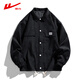 Pull-back jacket men's spring and autumn casual versatile lapel jacket men's trendy workwear men's tops black L