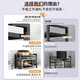 Thickened countertop kitchen microwave storage rack retractable multi-layer rice cooker oven household storage artifact bold #black three-layer retractable package