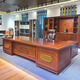 Aosenmingxin Chinese solid wood desk boss desk executive desk chairman Wujin wood high-end office president desk 2.4 meters boss desk