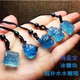 Shuque natural aquamarine pendant Brazilian aquamarine raw stone pendant Ice type silver clavicle necklace small size recommended by the shopkeeper
