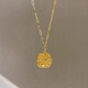 Old Phoenix Gold 9999 popular brushed small sugar cube pendant gold flash necklace new fashion lock pull 45cm