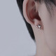BJYLS999 Pure Silver Earrings Men's Simple Ear Hole Sterling Silver Earrings High-end Niche Temperament Versatile Earrings for Boys S999 Pure Silver Stars Earrings Random Single