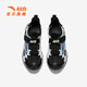 ANTA Children's Sandals Men's Big Children's Shoes 2025 Summer New Breathable Velcro Shark Toe Outdoor Beach Shoes Black/Silver-1 33