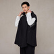 Zhaobentang 2025 Spring New New Chinese Style Men's Vest Jacket Casual Fashion Cotton and Linen Hooded Cloak MW12210 Black One Size