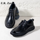 Z.R.Zoro brand men's shoes genuine leather casual leather shoes men's spring new Martin boots men's toe retro fashion casual shoes men's khaki 40