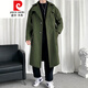 皮尔卡丹（pierre cardin）军绿色成熟稳重男装感风衣男中长款冬季苏联军呢大衣外套 黑色 M