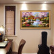 Lisa reines handbemalten Ölmalerei Garten Landschaft Malerei Europäische Wohnzimmer Dekoration Mal Sofa Hintergrund Wandmalerei Wandschlafzimmer Hängende Malerei 692 Gold Massivholz Rahmen 200x100