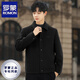 ROMON Double-sided Velvet Jacket Men's Woolen Woolen Coat Short Jacket Autumn and Winter Thickened Lapel High-end Business Men's Clothing Black/(Removable Down Liner) M (120Jin Jin is equal to less than 0.5 kg)