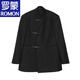 ROMON New Chinese-style Chinese tunic suit, high-end stand-up collar suit, men's spring and autumn wedding and engagement suit jacket, black, high quality, M 100-120Jin Jin equals 0.5 kg