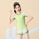 Pull back children's swimsuit girls summer new girls split sun protection swimsuit medium and large children training swimming suit green 135 (recommended weight 55-65Jin Jin equals 0.5 kg)