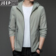Jeep Spirit2025 Neue Sonnenschutzkleidung für Männer Sommer dünne Outdoor-Eisseide-Kapuze atmungsaktive Sonnenschutzkleidung für Herrenjacke N9928 Mist Blue M 170 105-120jin [Jin ist gleich 0,5 kg]