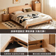 
Original solid wood bed Oak Nordic simple master bedroom large double bed 1.5x2m low body bed + mattress 20cm-L701G