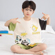 Neue Sommer-Kinder-Pyjama-Jungen Pure Cotton Short Sleeves Shorts Big Boys 6-15-jährige Schüler Baby Heimkleidung Y692 Eierparty [100 reines Baumwollset] Einen Größe empfohlen 123cm45jin [Jin gleich 0,5 kg] innerhalb [12 Größen]