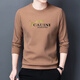 FXEW Hong Kong trendy brand men's high-end sweatshirt men's spring and autumn round neck long-sleeved T-shirt plus velvet warm outer layer shirt letter camel (spring and autumn) XL /175 (recommended 140-160Jin Jin equals 0.5 kg)
