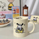 Mug, high-looking ins style ceramic cup, cartoon coffee cup, office home breakfast drinking cup, cute airplane puppy ceramic cup