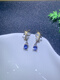 Shilian natural tanzanite branch and leaf earrings earrings s925 sterling silver oval 4*5 empty gold and silver two-color novel and unique