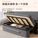 Folding sofa bed all-in-one dual-use single bed multi-functional new fabric small apartment pull-out retractable bed dark gray 82cm storage +7cm sponge