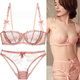 Victoria Palace sexy bra set push-up sexy underwear women's thin cup lace half cup ultra-thin bra set black second generation ultra-thin 85C 38 /XL underwear