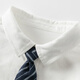 David Bella boys' preppy shirt spring children's white shirt medium and large children's top