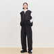 AUM (AUM) easy suit AUM spring new bud-shaped work-style vest black sickle pants black work-wear vest L