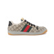 古驰（GUCCI）新品 男士Screener系列系带休闲运动鞋板鞋 674530 96GE0 9766 米色乌木色双G老花红绿织带 42.5 /品牌原码 8.5