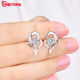 Guanpu Pavilion Fat Donglai's same style pt950 platinum earrings PT950 women's love earrings platinum and silver earrings niche design emotions make your heart beat