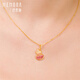 Shipulin 18K gold pendant, gourd Fulu zircon pendant, birthday gift for girlfriend, 18K yellow gold
