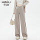 Miduli Maternity Pants Autumn and Winter Outerwear Low-waisted Wide-leg Pants Glutinous Rice Pants Casual Straight Pants Maternity Wear Autumn Oatmeal Color L