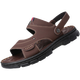 Playboy (Playboy) Sandalen Herren echtes Leder atmungsaktivem Dual-Purple-Sandalen Herren-Sohle ohne Schlupf-Freizeitschuhe Outdoor Beachschuhe Brown-H835 41