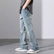Cotton 2025 Nouveau jean Spring et automne High Street Brand Trendy Brand Loose Loose Lot Laig-Leg Casual Casual