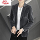 An Chuxia Spring and Autumn Men's Suit Jacket Korean Style Slim Corduroy Suit Men's Trendy Handsome Casual Single Suit Top Gray XL