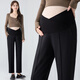 晞帆（XIFAN）孕妇裤夏季孕妇装冰丝休闲裤烟管西装裤九分裤小个子外穿直筒裤 6198交叉腰黑色 M（80-100斤）