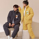Modal couple pajamas for women winter coral velvet three-layer quilted jacket new thickened plus velvet men's flannel zipper home clothes 669401 female-889401 male M female recommended weight 80-100Jin Jin equals 0.5 kg